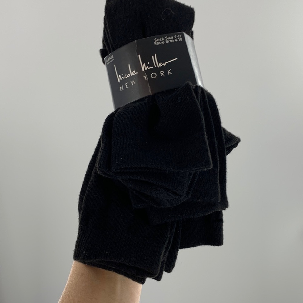 NICOLE MILLER 6 PAIRS OF MENS BLACK SOCKS